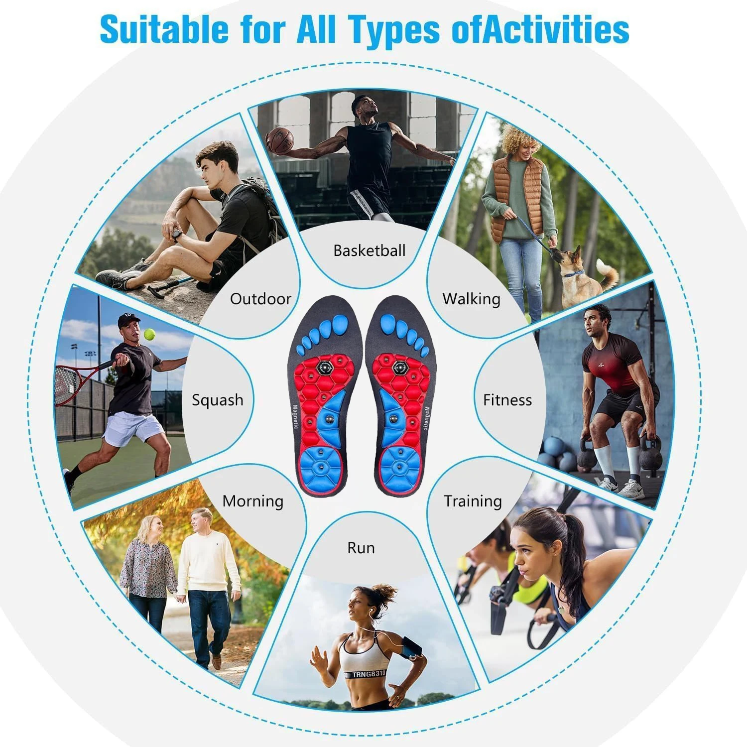 Магнитные Массажные Стельки Для Ног Снятия Стресса Рефлексологическая
