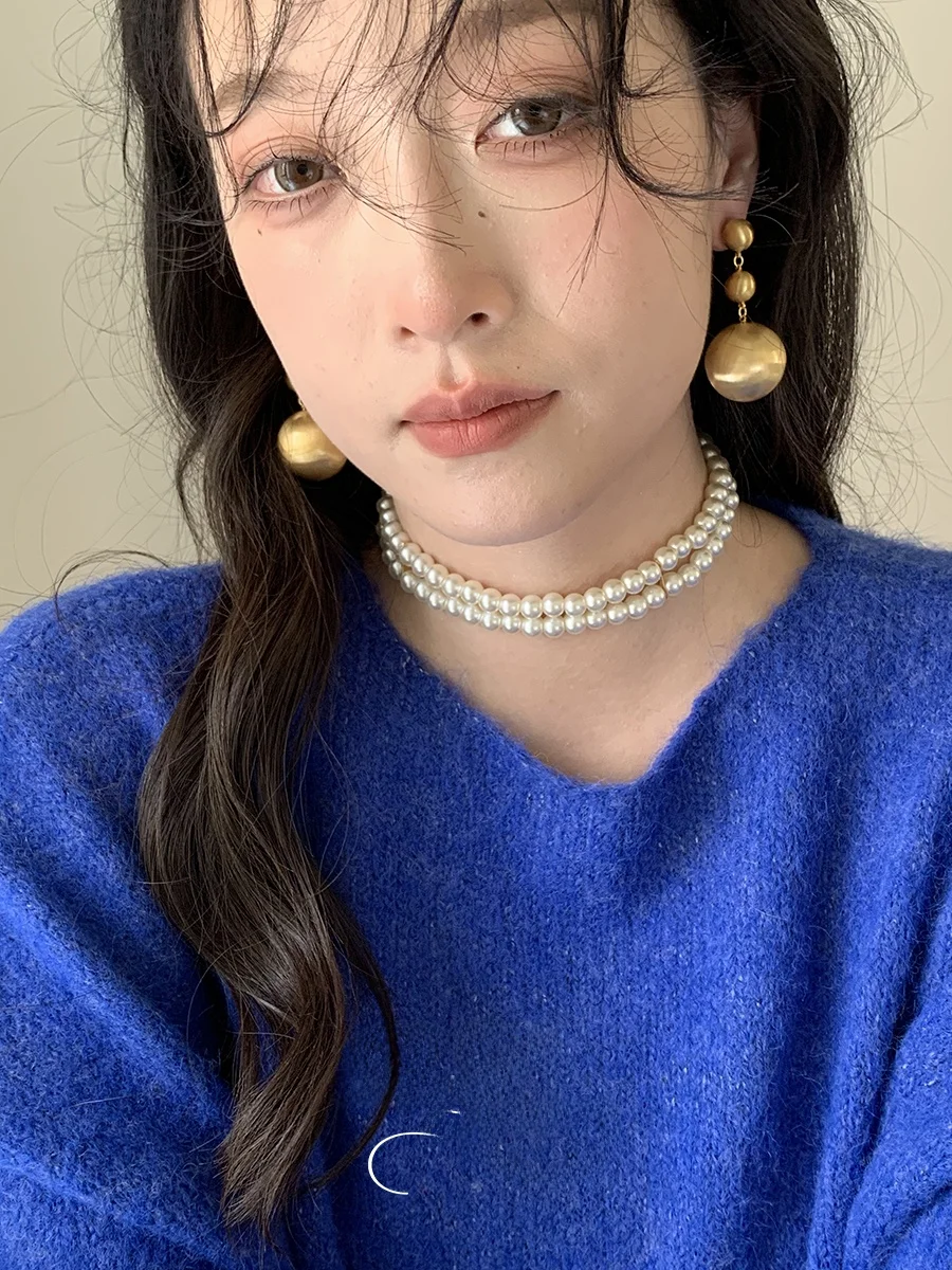 И ACC золотые серьги с тремя шариками и матовой лоскутной текстурой женские