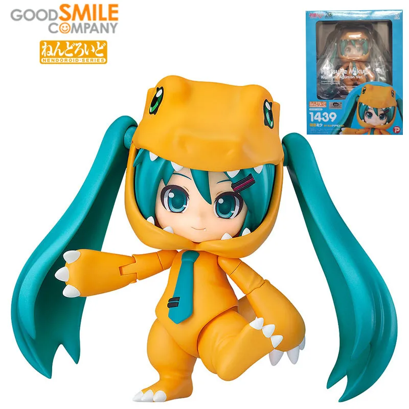 

Original Stock GSC Good Smile PLEX NENDOROID 1439 Hatsune Miku VOCALOID Digimon Kigurumi Agumon Ver PVC Model Toys Collection