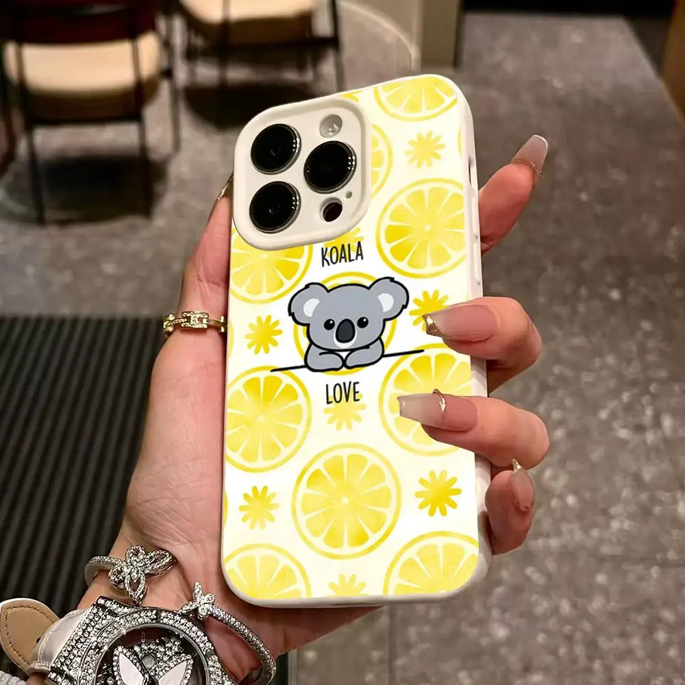 Фото Забавный мультяшный чехол для телефона с коалой для iPhone 17, 13, 12, 11 Pro Max, 16, 15, 14 Plus, мягкий, конфетных цветов, полностью закрывающий корпус №4