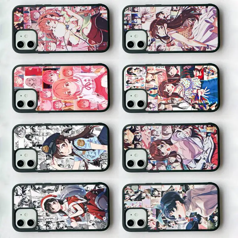 

Anime Rent A Girlfriend Cute Kanojo Okarishimasu Phone Case Silicone PC+TPU Case for iPhone 11 12 13 Pro Max 8 7 6 Plus X SE XR
