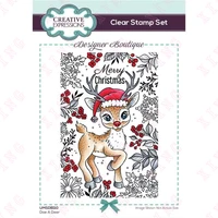 newest scrapbook diary decoration embossing template diy gift card handmade craft reusable mold doe a deer clear silicone stamps