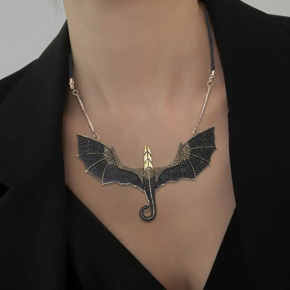 

1Pc Fashion Fly Dragon Ancient Necklace Pendant Chain Party Jewelry Men Style Hip Jewelry Necklace Hop Decor Durable Practi N8H1