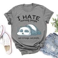 cute i hate morning people print t shirts women men summer lovely short sleeve casual t shirts ladies creative personalized tops