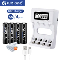 palo 1 2v aa rechargeable battery aa nimh 1 2v 3000mah ni mh 2a pre charged bateria low self discharge aa batteries