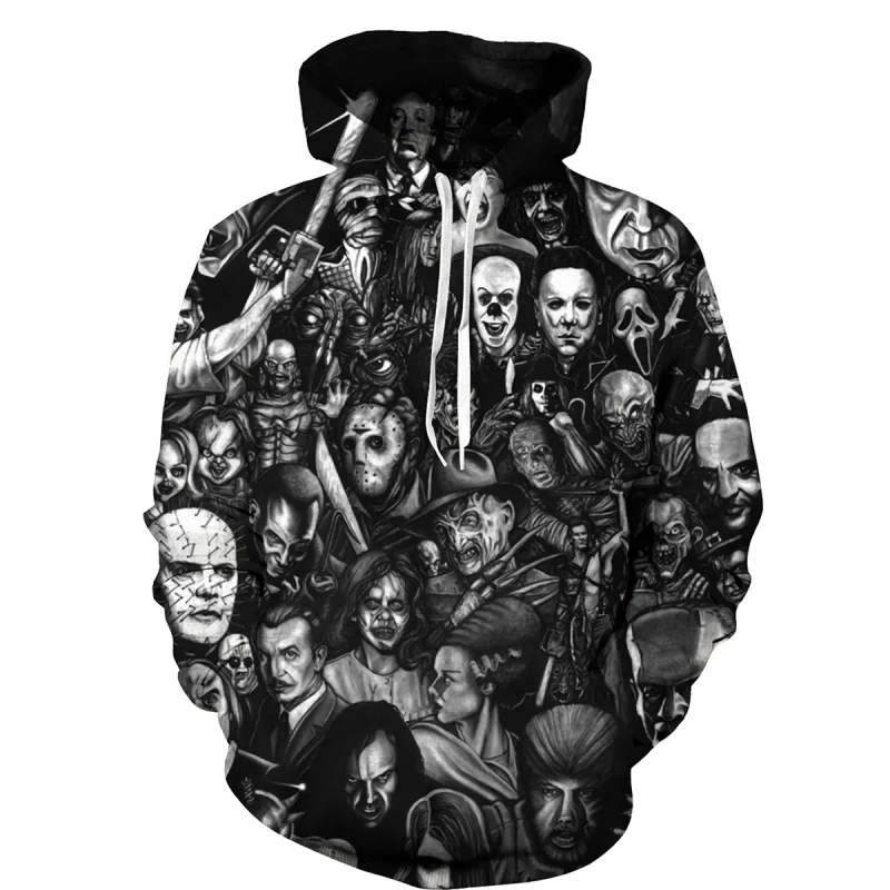 

Men hoodies horror movie 3D hoodie print fashion jacket sweater sweatshirt autumn casual coat for Women unisex size small S-6XL