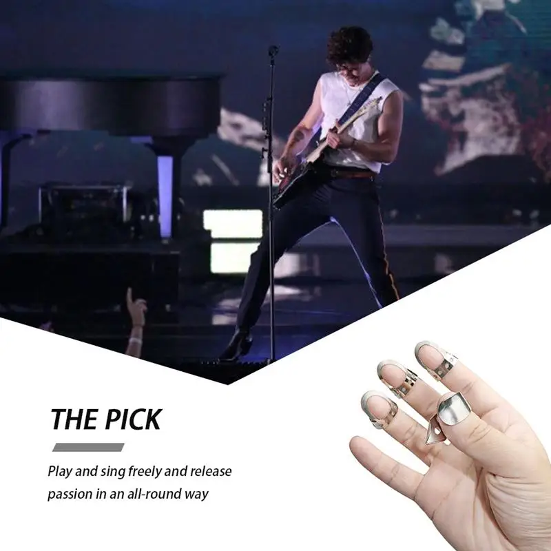 

1 Thumb + 3 Finger Guitar Picks Celluloid Fingerpicks Guitar Plectrum Sheath For Acoustic Electric Instrument Accessories
