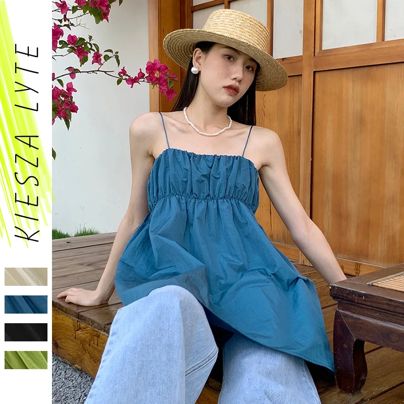 

2022 Summer Camisole Women's Tank Tops Solid Color Fashion Streetwear Sexy Backless Crop Top