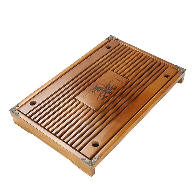

Solid Wood Tea Tray Drain Chinese Kung Fu Tea Set Tea Tray Storage Supplies Household Living Room Coffee Table Decoration