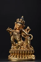 8 tibetan temple collection old bronze gilt painted comfortable guanyin sitting buddha worship buddha town house exorcism