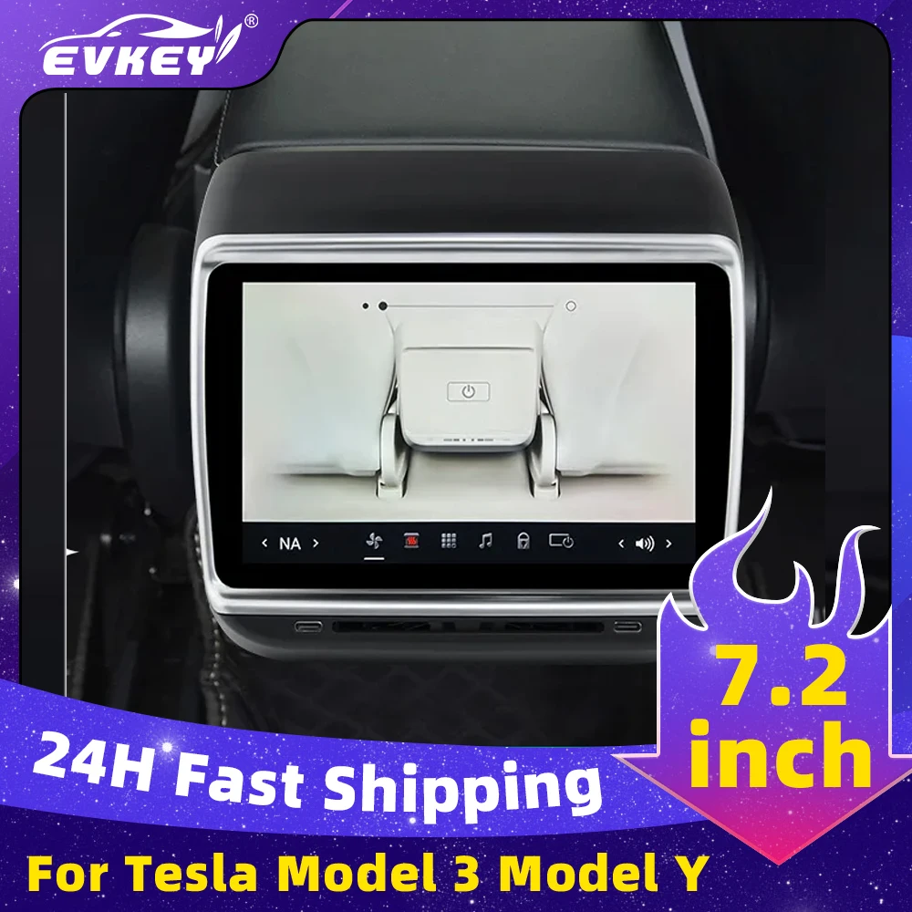 

CARVIEW 7.2 inch Screen For Tesla Rear Display Air Conditioner Control Panel For Model 3 Model Y Android 11.0 Multimedia Player
