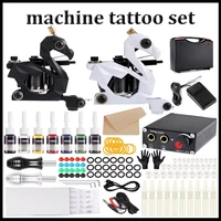 complete tattoo set coil tattoo machine kit tattoo power supply needles professional tattoo pen machine kit for tattoo beginner