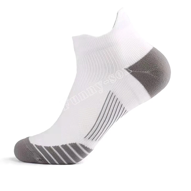 

Jacquard Solid Color Socks Ankle High Elastic Compression Socks Breathable Shape Anti-Friction Sports Ankle Compression Socks