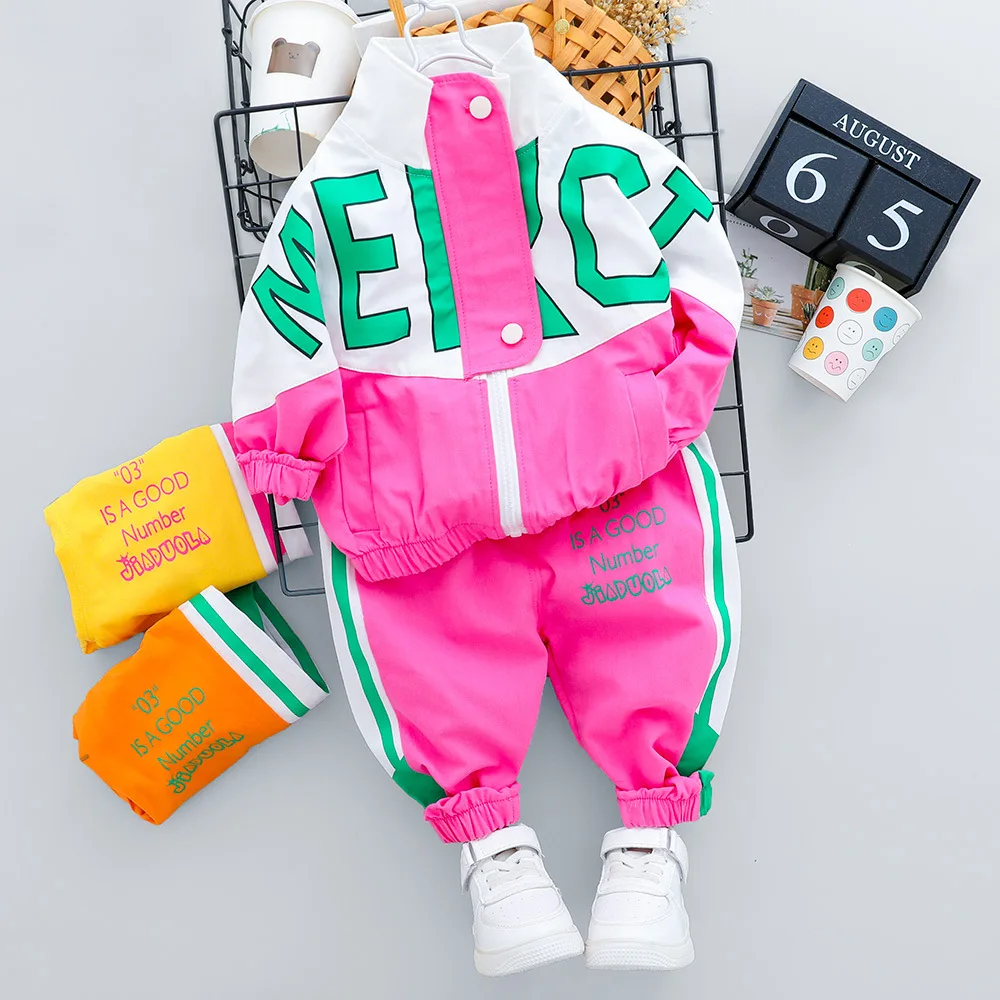 

2022 Hot Kid Tracksuit Boy Girl Clothing Set New Casual Long Sleeve Letter Zipper Oufit Infant Clothes Baby Pants 1 2 3 4 Years