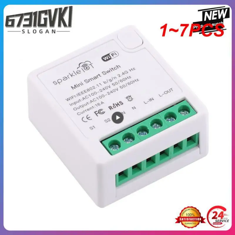 

1~7PCS Tuya Zigbee WIFI Mini Smart Light Switch 2 Way Remote Control Breaker with Alexa Alice Home Smart Life