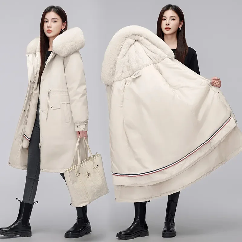 Пальто Pai Overcomes женские парки новинка зимы 2024 длинные пуховые хлопковые пальто