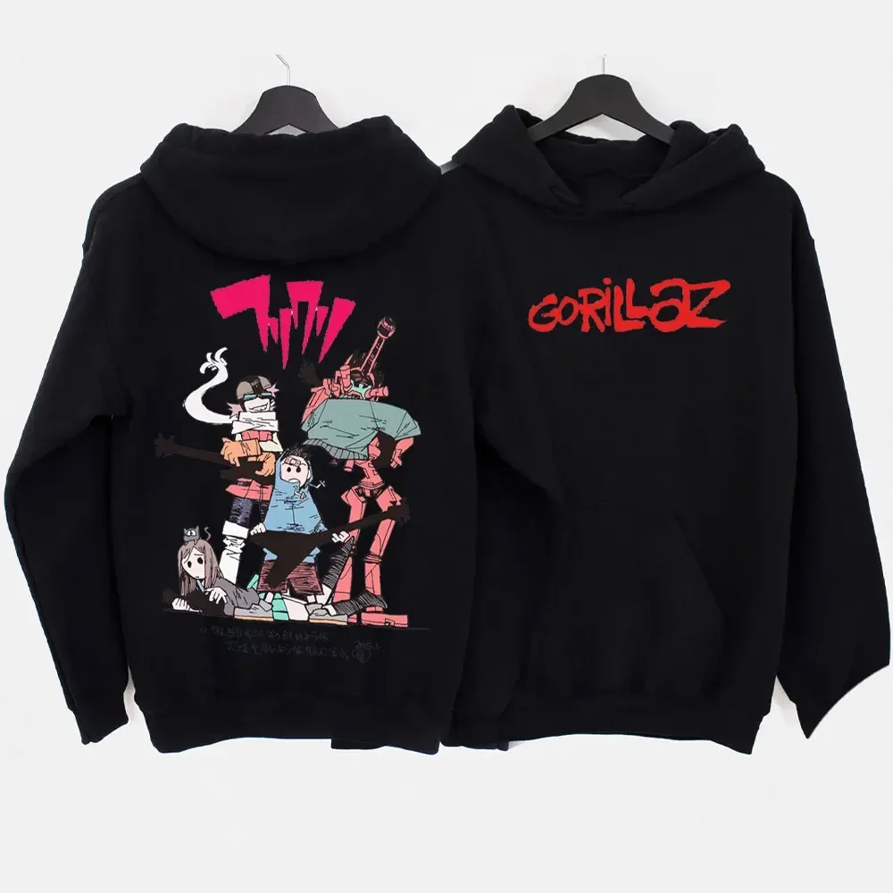 Фото Новые толстовки и свитшоты, толстовки с принтом рок-группы Gorillaz, толстовка Y2k, хип-хоп, большие пуловеры в стиле Харадзюку, одежда унисекс №4