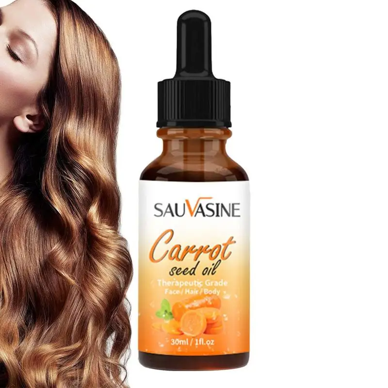 Damaged Hair Oil Nourishing Natural Hair Repair Oil 30ml Portable Lightweight Carrot Oil For Smooth Hair All Hair Types Men And