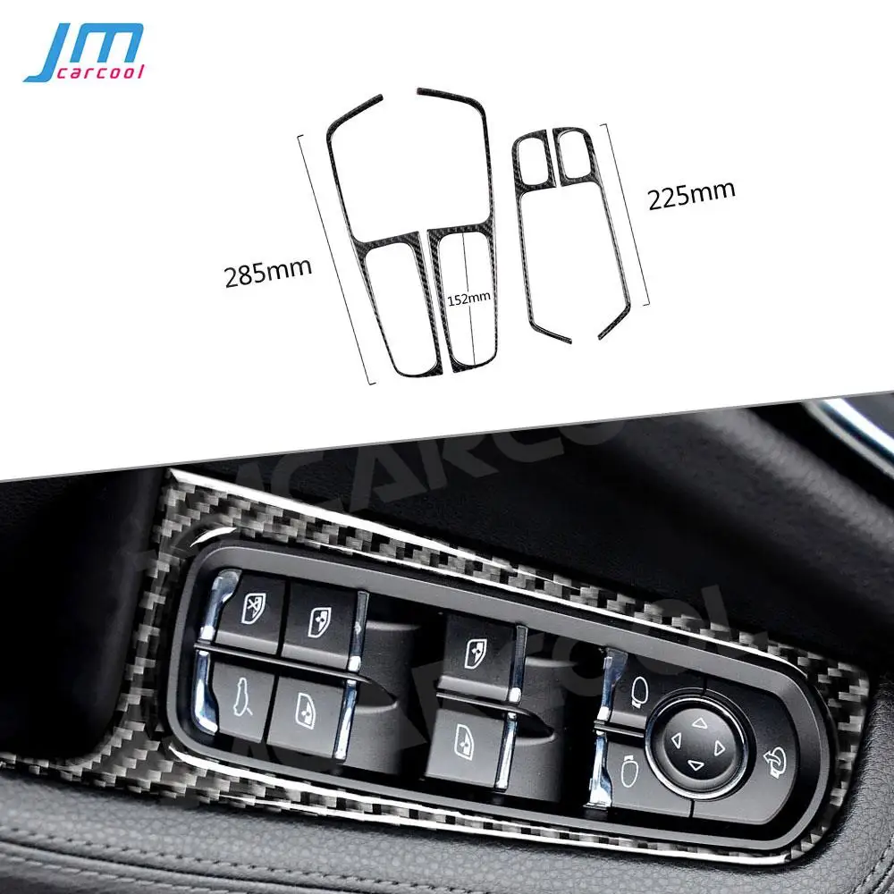 

Подъемник для двери и окна из углеродного волокна, панель, отделка, рамка, ручка, подлокотник, полосы, наклейки для Porsche Macan 2015-2018