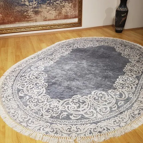 

Halıforum Oval Living Room Rug Slim Summer Carpet Kaymaz-İ-D227 80x200 Cm