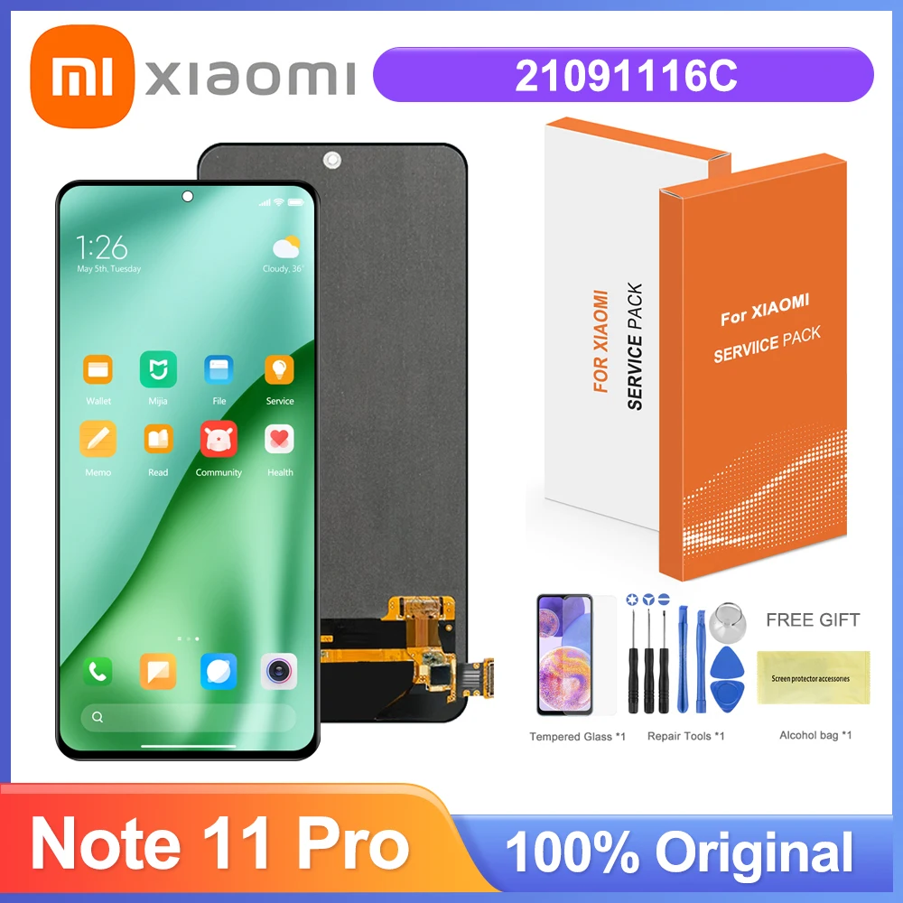 

Original Display for Xiaomi Redmi Note 11 Pro Lcd Display Touch Screen Digitizer Assembly for Redmi Note11 Pro 5G 2201116TG