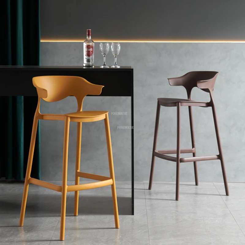 

Нордическая Минималистичная мебель для бара, современные стулья для бара, стулья для бара, домашние штабелируемые дизайнерские креативные высокие стулья