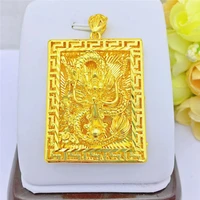 hoyon 18 k yellow gold color atmospheric mens dragon pendant jewelry womens wedding engagement gift necklace acces