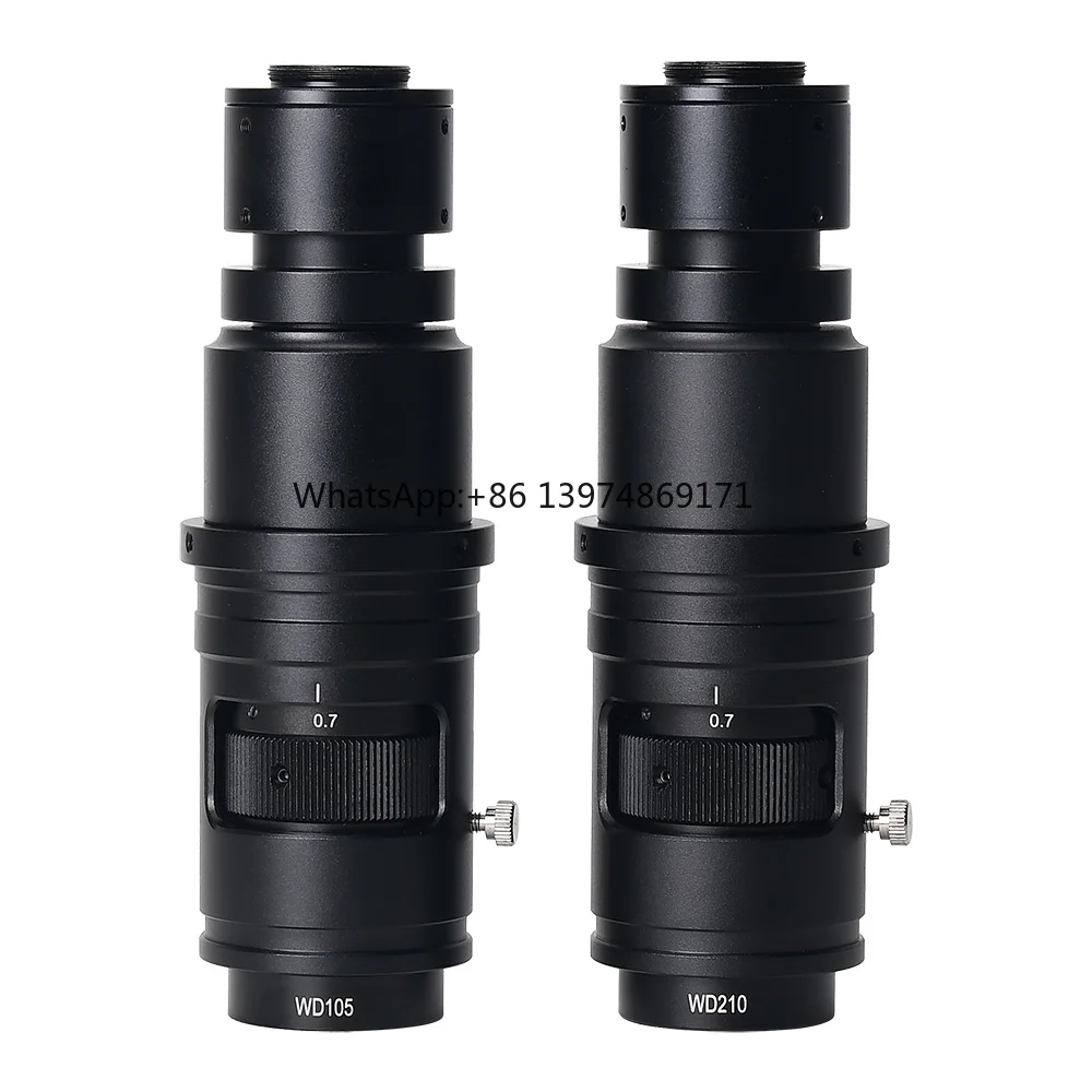 Фото Объектив с зумом C-Mount 0.7X-5X, парфокальный объектив 180X 120X, линза для монокулярного микроскопа №1