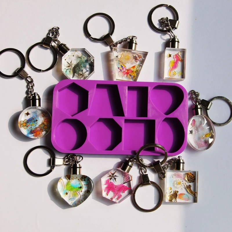 

Креативные формы для брелоков из смолы, форма геометрической формы для литья, форма для рукоделия для женщин, брелоки, подвески, товары для р...