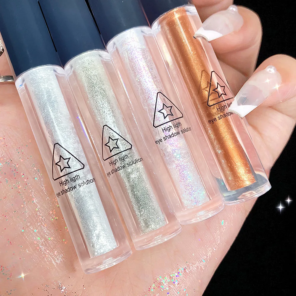 

4 Color Diamond Eye Shadow Nude Metal Shimmer Glow Glitter Single Liquid Eyeshadow Makeup Pigment Accessorices Beauty Cosmetics
