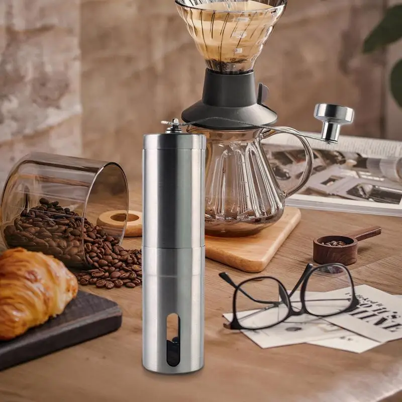 

Coffee Grinder Manual Ortable Wood Grain Stainless Steel Crank Handmade Mill Foamer Bean Grinding Kitchen Accessories Tools