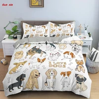 dachshund dog bedding set cute colorful puppy duvet cover cartoon bed cover pet dog home textiles queen 23pcs