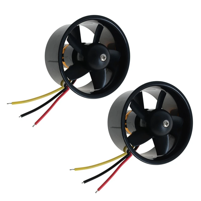 

2Pcs 64Mm Duct Fan Unit With 4500KV 5 Leaves Brushless Outrunner Motor For RC EDF Jet Airplane