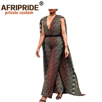 african clothes for women jumpsuit with belt romper ankara print bodysuit sleeveless v neck plus size fashion outfits a1829004