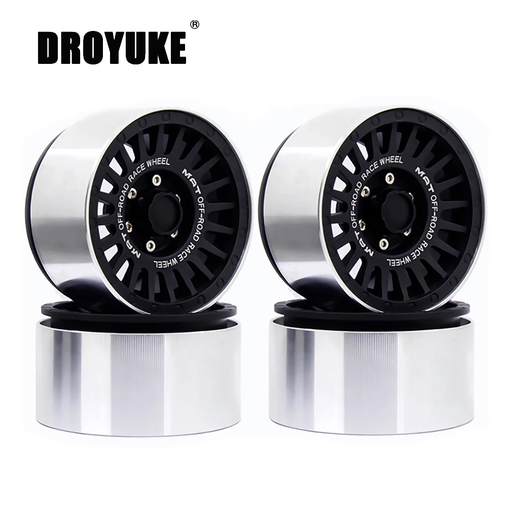 

Droyuke RC 4Pcs 2.2Aluminum Alloy Beadlock 2.2" Wheel Rim Hub for 1/10 RC Crawler G53 SCX10 TRX4 RR10 simulation climbing car