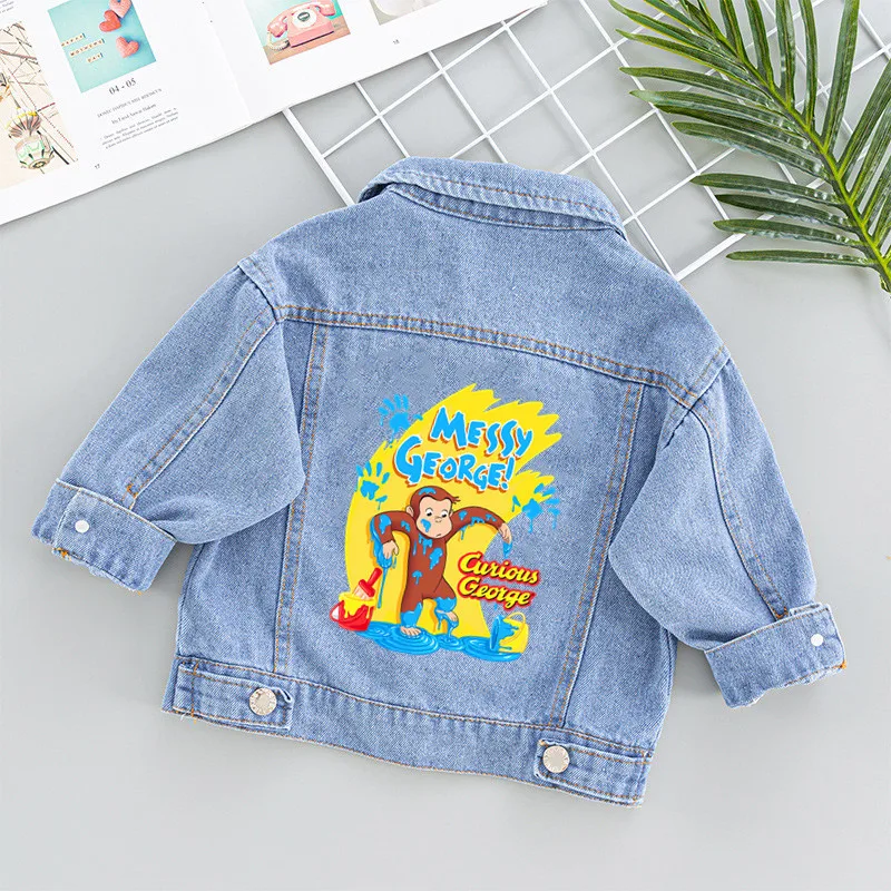 Интересные Мультяшные нашивки Джордж с Обезьянами для одежды термотрансферные