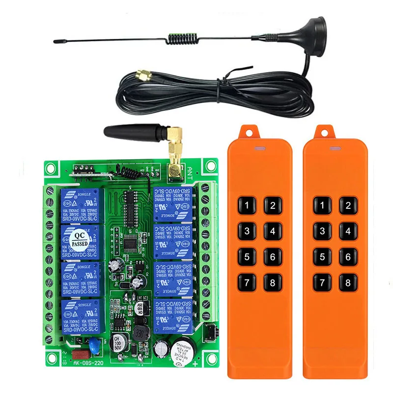 

3000m DC12V 24V 36V 8CH 8 CH Radio Controller RF Wireless Remote Control Overhead travelling crane System Receiver 868Mhz Remote