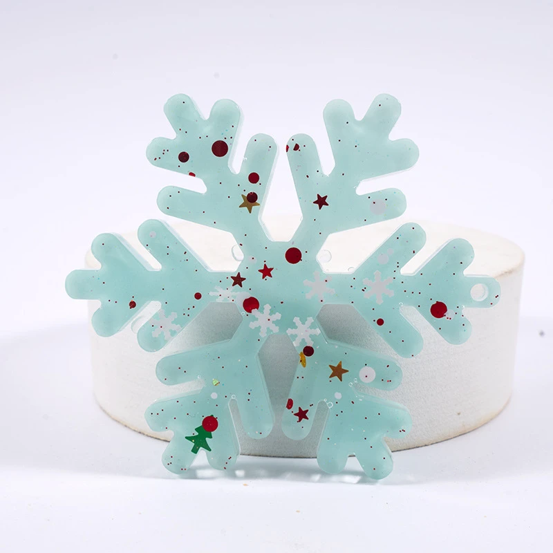 

Рождественская Тройная форма «сделай сам», снежинки, листы подвесок, украшения «сделай сам», силиконовая форма, рождественские товары, рождественские украшения