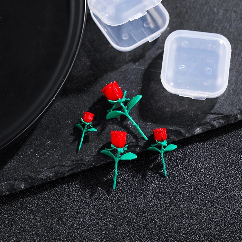 

Epoxy Mold Filler Mini Plastic Rose Flower Model UV Resin Decorative Filling for DIY Crafts Jewelry Making