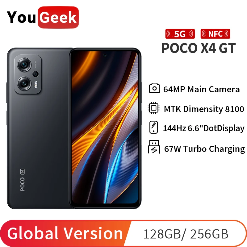 Najtaniej Globalna Wersja POCO X4 GT Smartphone Dimensity 8100 Octa Core 144Hz DotDisplay 67W Turbo ładowanie 64MP Kamera 5080mAh Bateria Kup Globalna Wersja POCO X4 GT Smartphone Dimensity 8100 Octa Core 144Hz DotDisplay 67W Turbo ładowanie 64MP Kamera 5080mAh Bateria