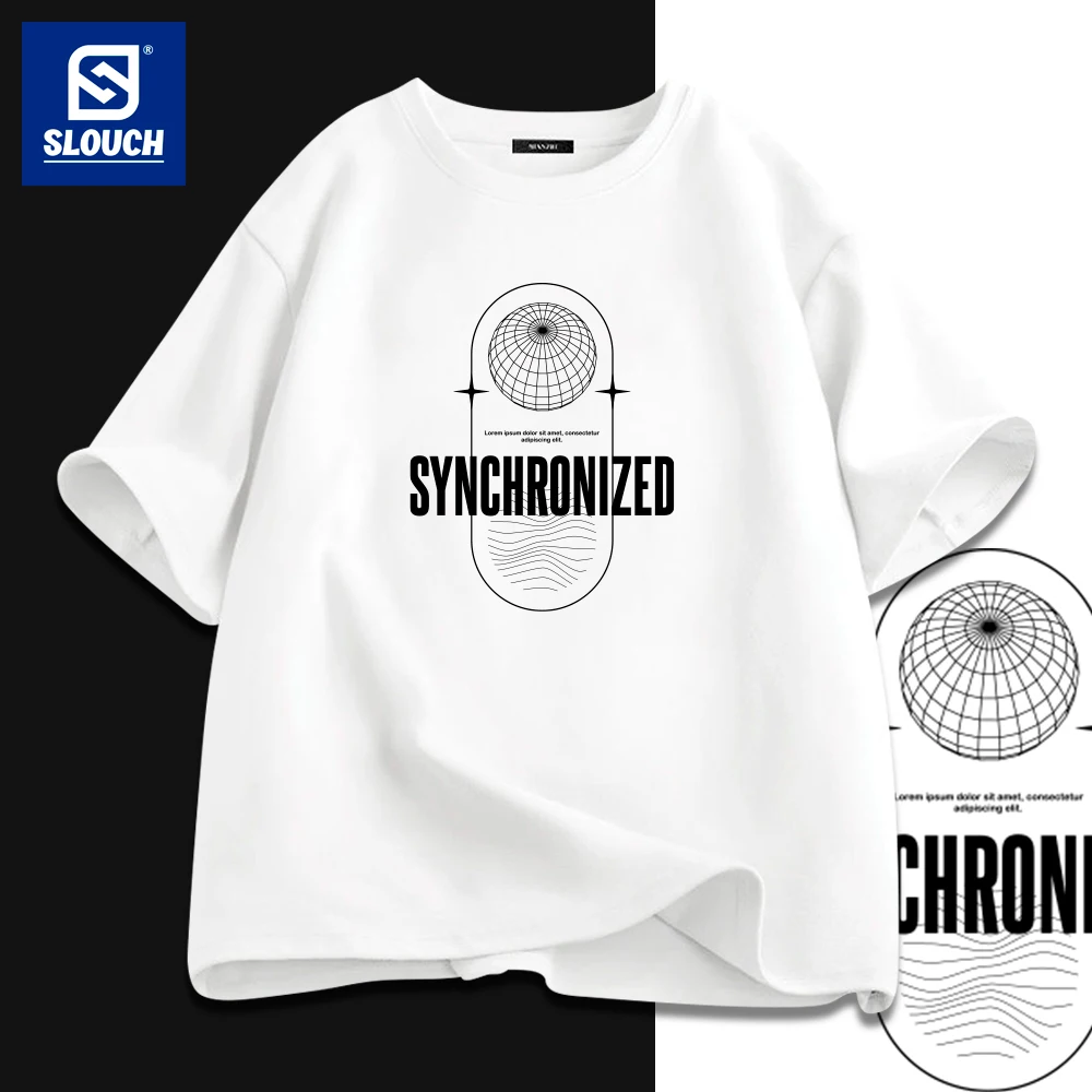 Футболка мужская хлопковая с коротким рукавом и графическим принтом