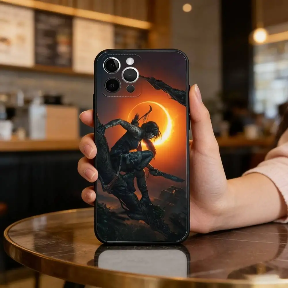 Фото L-Lara-Croft T-Tomb R-Raider Мягкий силиконовый черный чехол для телефона, для iPhone 17, 16, 15, 14, 13, 12, 11 Plus, Pro Max, XS №2