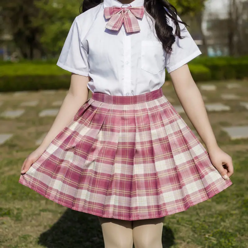 Summer JK Women Plaid Skirts Harajuku High Waisted Kawaii Pleated Skirt Japanese College Style Girls Sweet Plaid Mini Skirts y2k