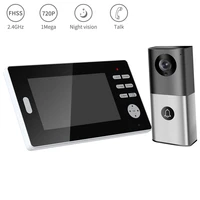 7inch monitor door phone 2 4ghz wireless night vision hd unlock video intercom system ring doorbell camera