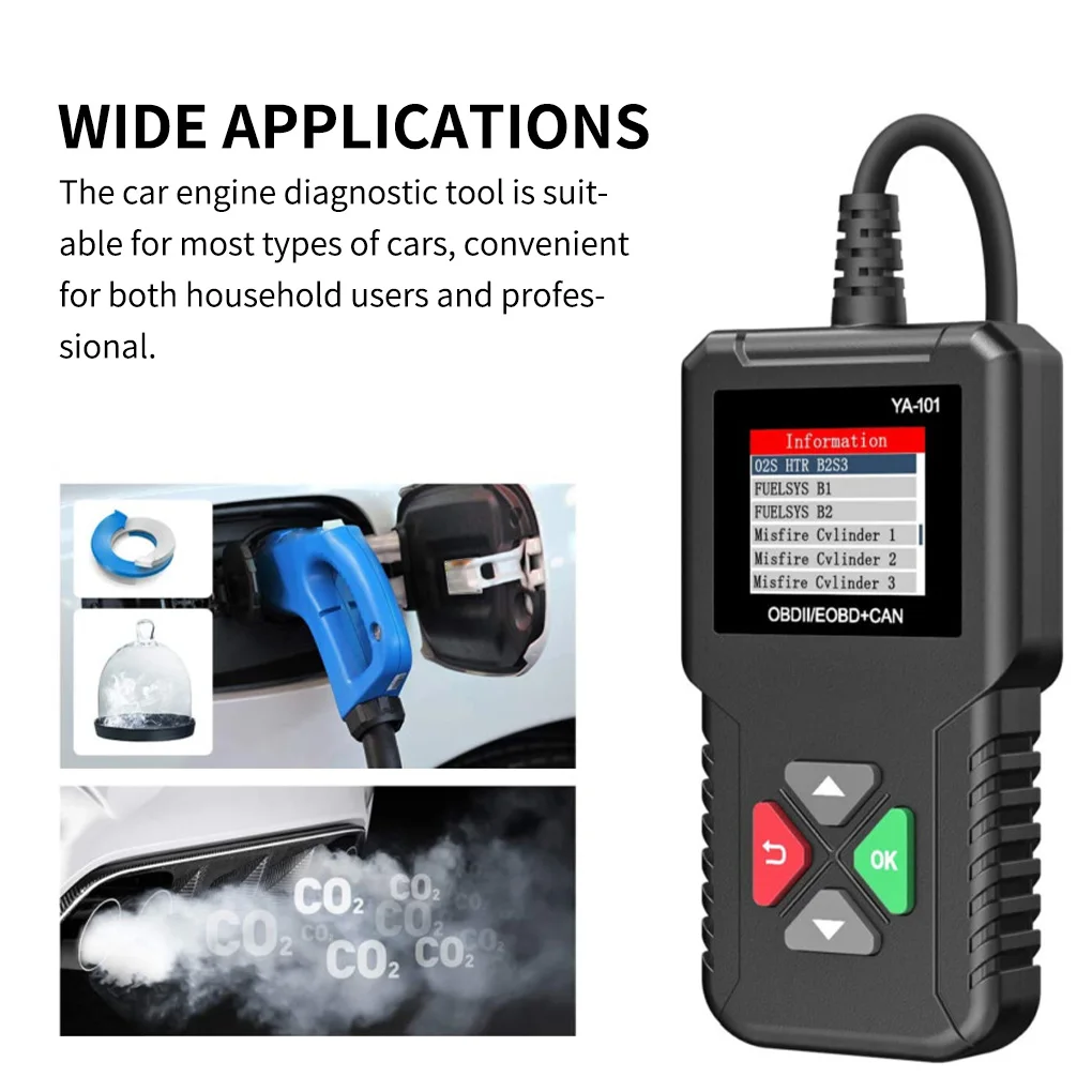 

Сканер OBD2 для автомобильного двигателя, считыватель кодов OBDII, диагностический инструмент для неисправностей, профессиональные портативные автомобильные аксессуары для проверки