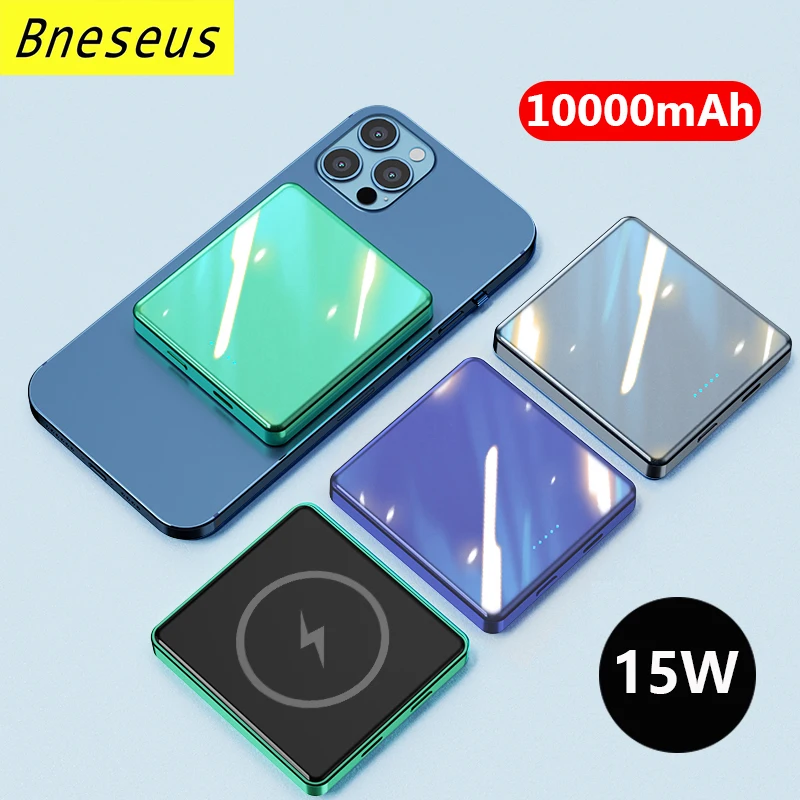 

10000mAh Magnetic Wireless Power Bank 15W Fast Charger For iphone12 14 13Por Max Magsafe Mobile Phone External Auxiliary Battery