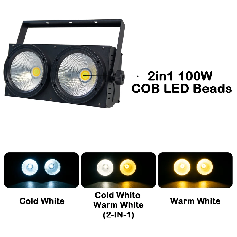 Фото Светодиодный прожектор-блайндер COB 200 Вт с двумя линзами, DMX512, для сцены, театра, концертов, церкви, дискотек, вечеринок, шоу №4