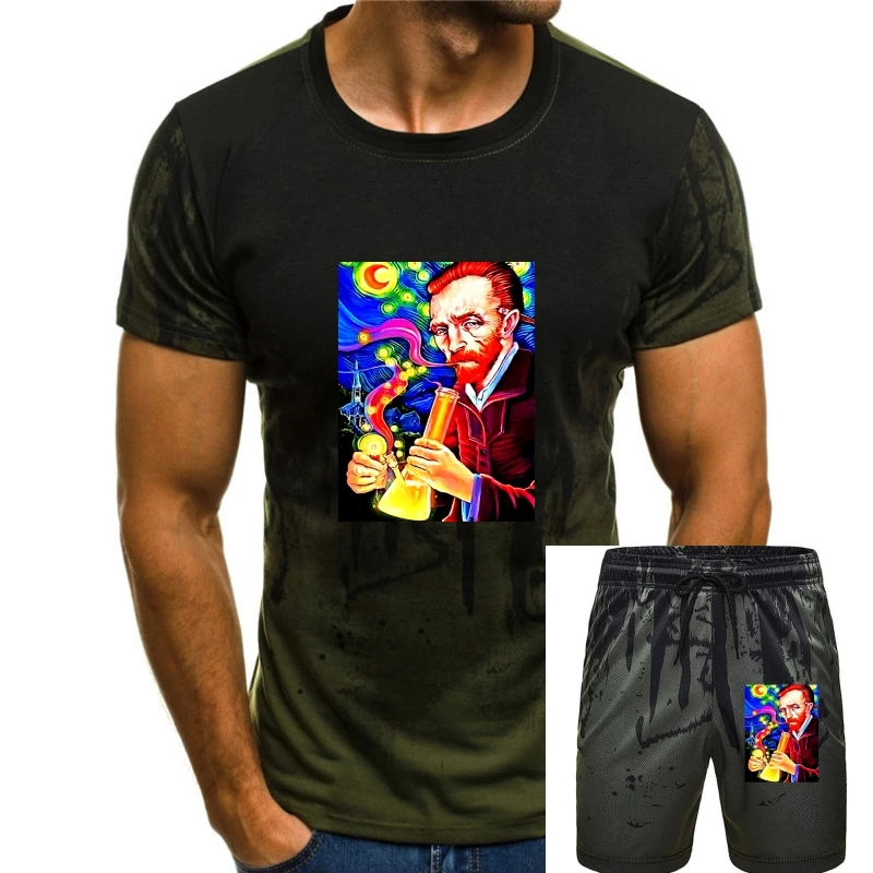 

T Shirt Bong Weed Eleven Vincent Van Gogh Bonnie Clyde Paris Sleeve T Shirt Summer Men Short Sleeve o-neck Cotton Tees Tops