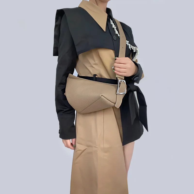 2022 New Fashion Genuine Leather Lychee Pattern All-match Handbag Concise Underarm Bag Shoulder Bag Crossbody Bag Office Daily