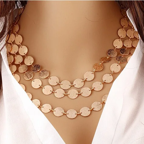 Чокер женский многослойный цепь в стиле панк массивное Ювелирное Украшение под